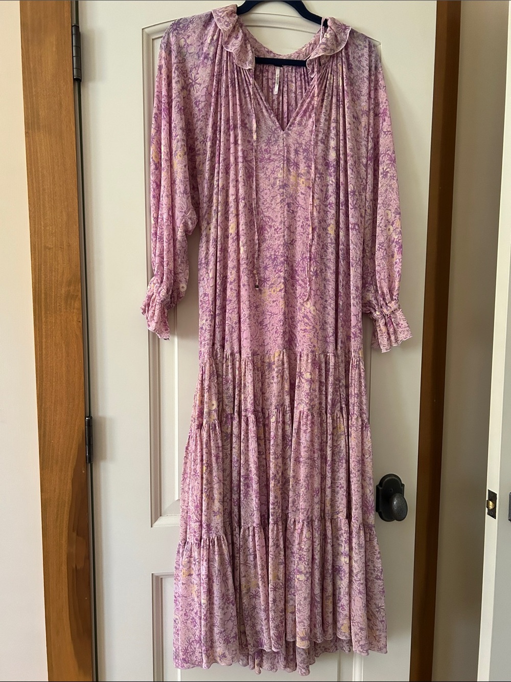 Free People Lavender Floral Tiered Maxi Dress